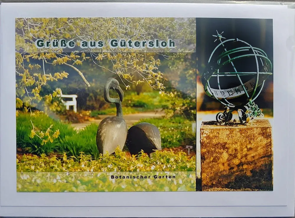 Grußkarte Botanischer Garten Gütersloh – Flamingos