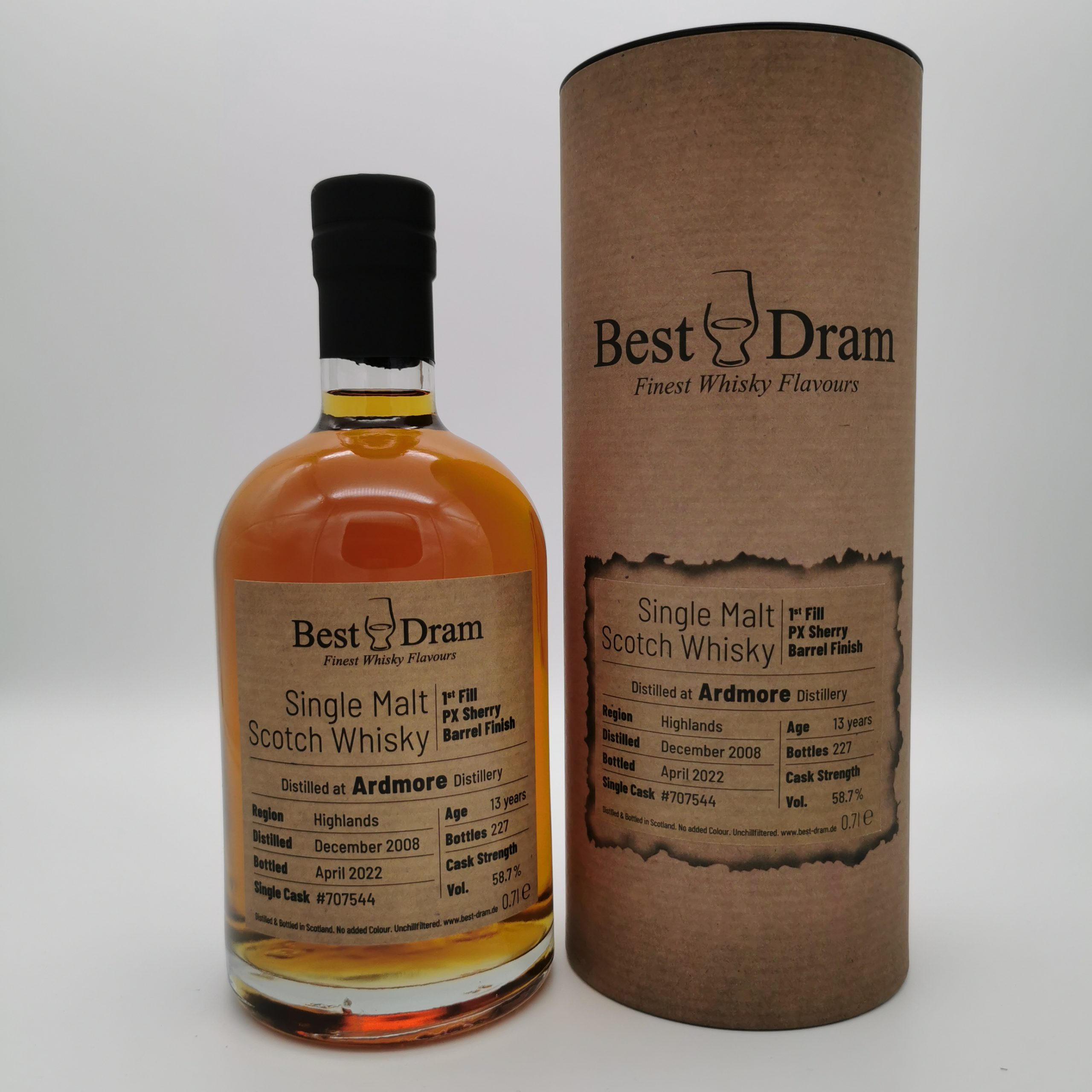 Ardmore 13 Jahre 2008/2022 1st Fill PX Sherry Cask -Best Dram- 58,7%vol. 0,7L – Bild 2