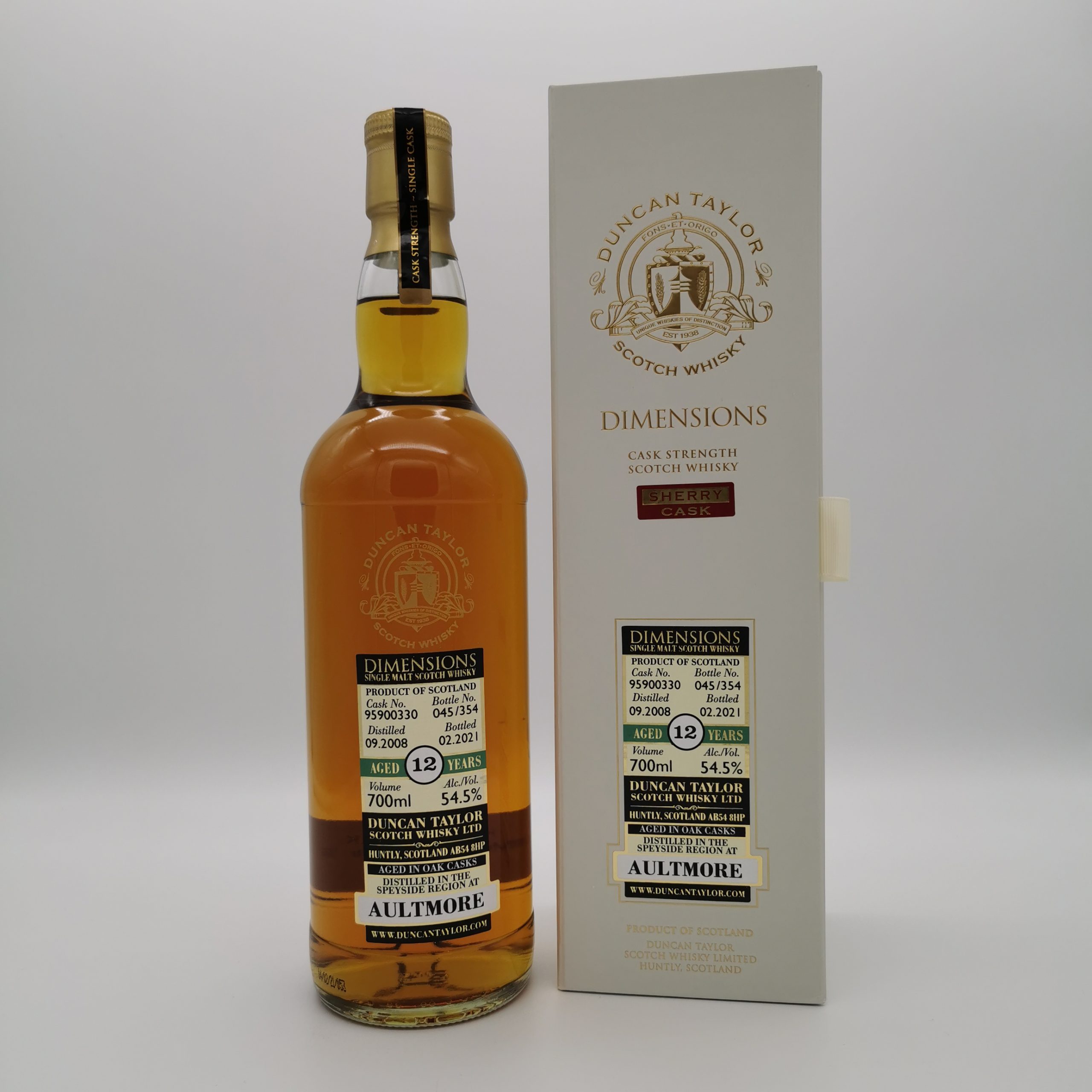 Aultmore 12 Jahre 2008/2021 Dimensions Cask #95900330 -Duncan Taylor- 54,5% 0,7L – Bild 2