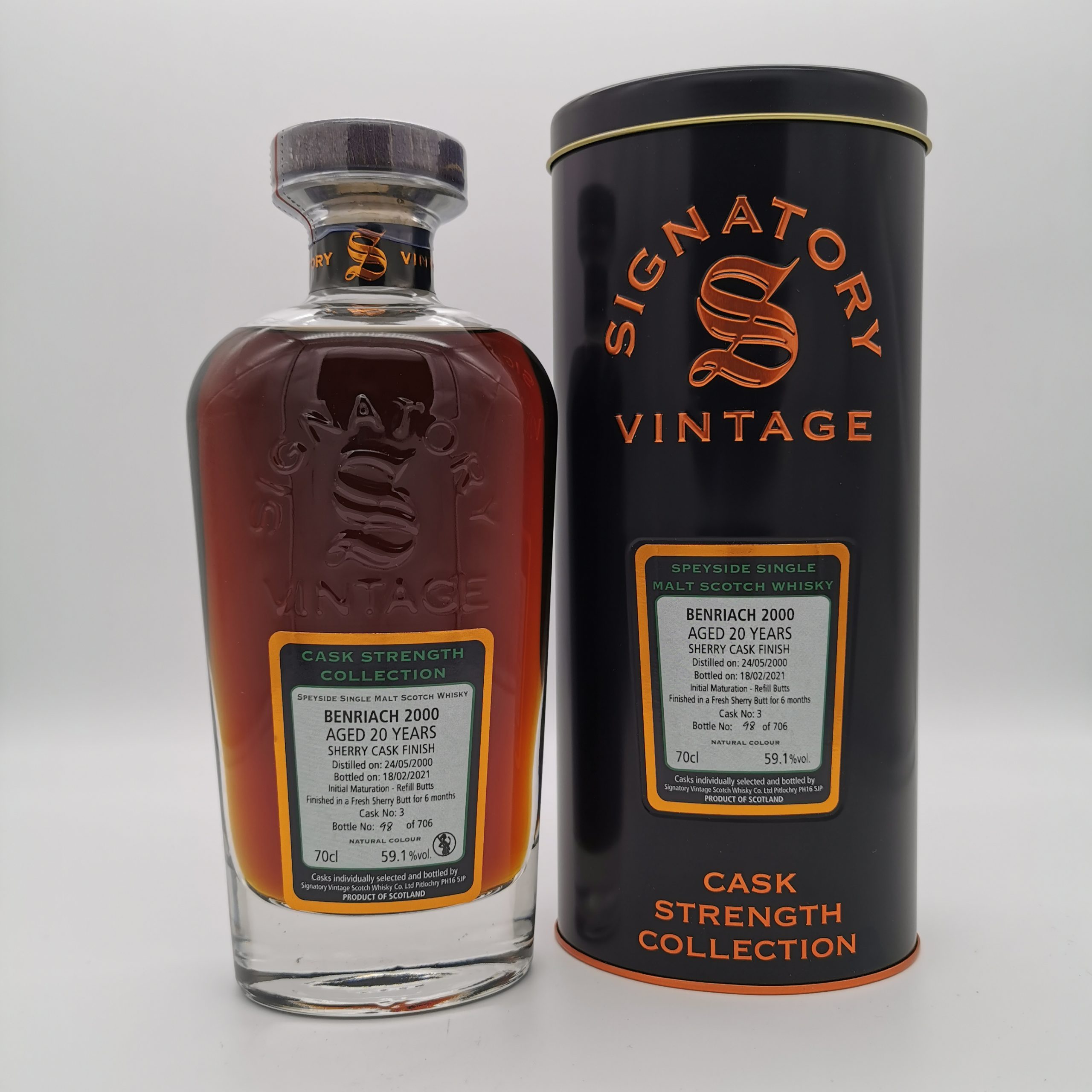 Benriach 20 Jahre 2000/2021 Sherry Butt #3 -Signatory Vintage- 59,1%vol. 0,7L – Bild 2