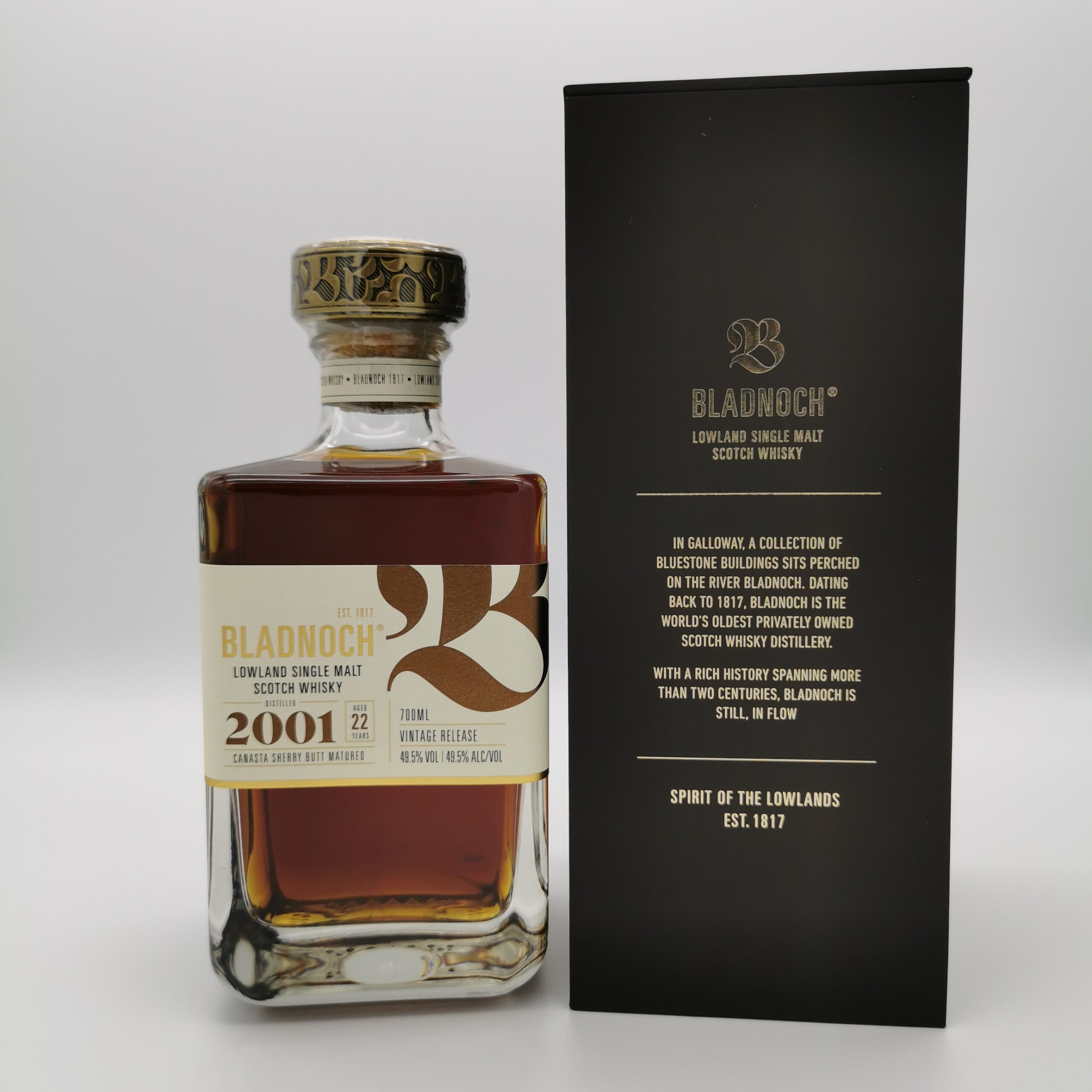 Bladnoch 22 Jahre Vintage Release 2001 – Canasta Sherry Butt 49,5%vol. 0,7L – Bild 2