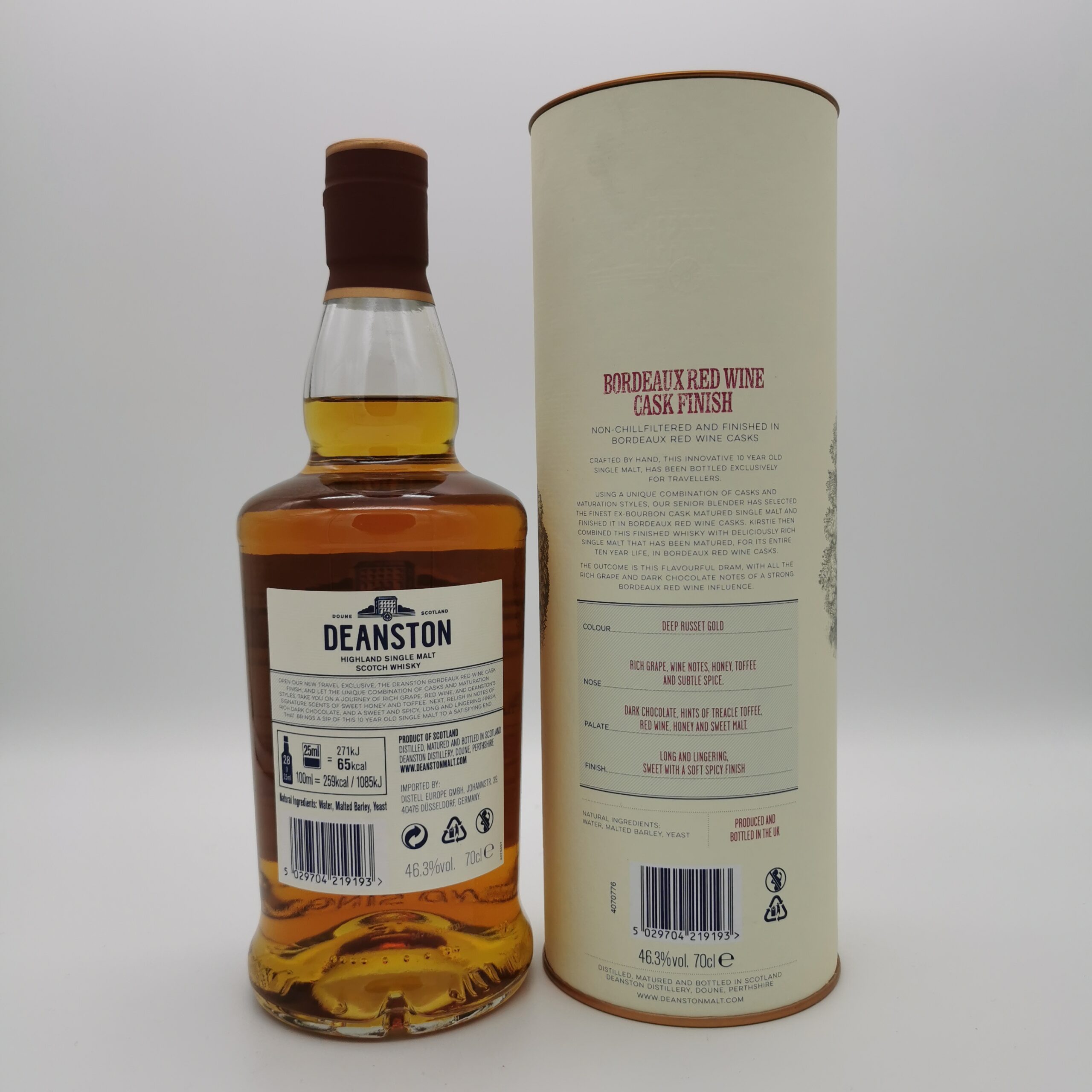 Deanston 10 Jahre Bordeaux Red Wine Cask 46,3%vol. 0,7L – Bild 3