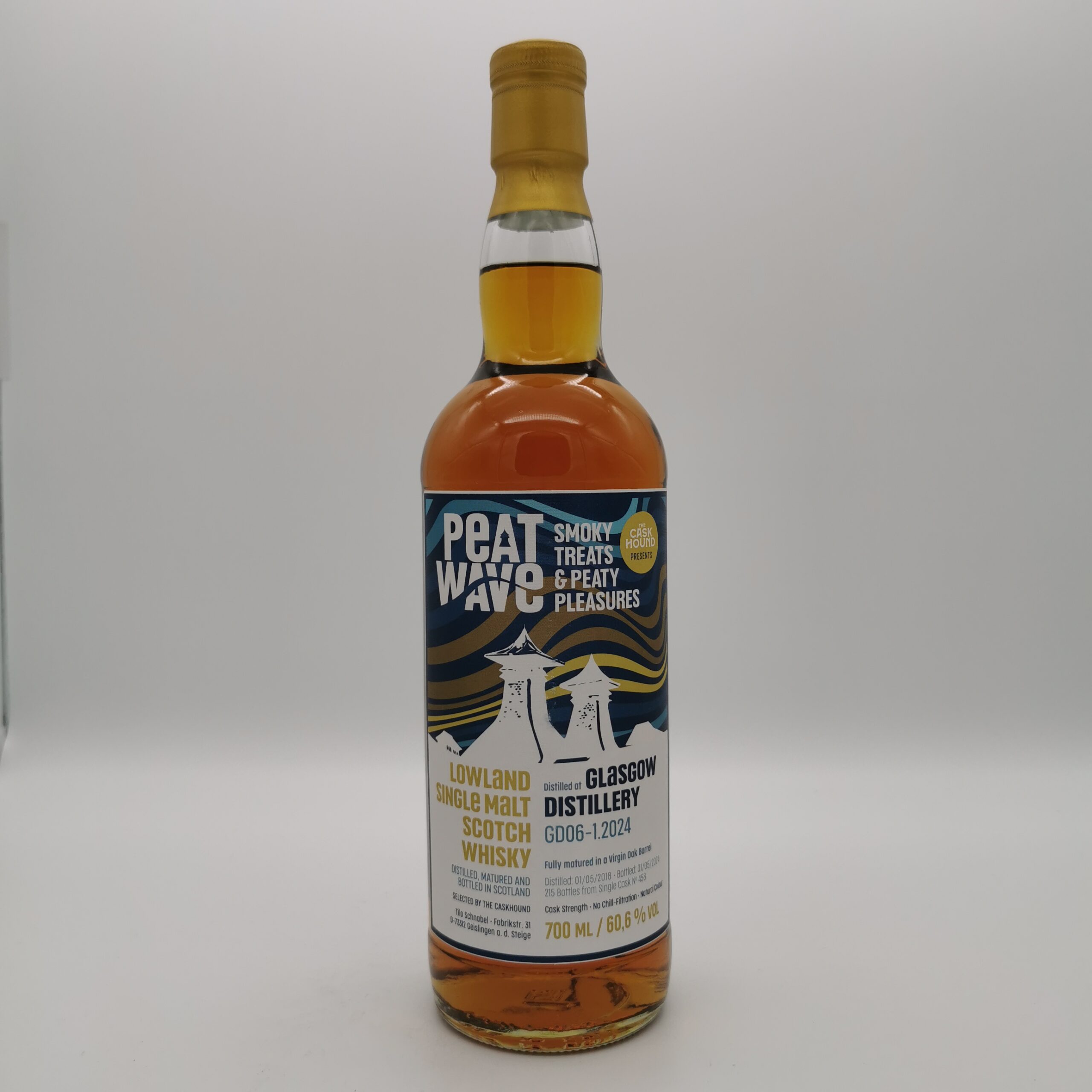 Glasgow Distillery 2018 6 Jahre Virgin Oak Barrel -PEATWAVE- 60,6%vol. 0,7L – Bild 2
