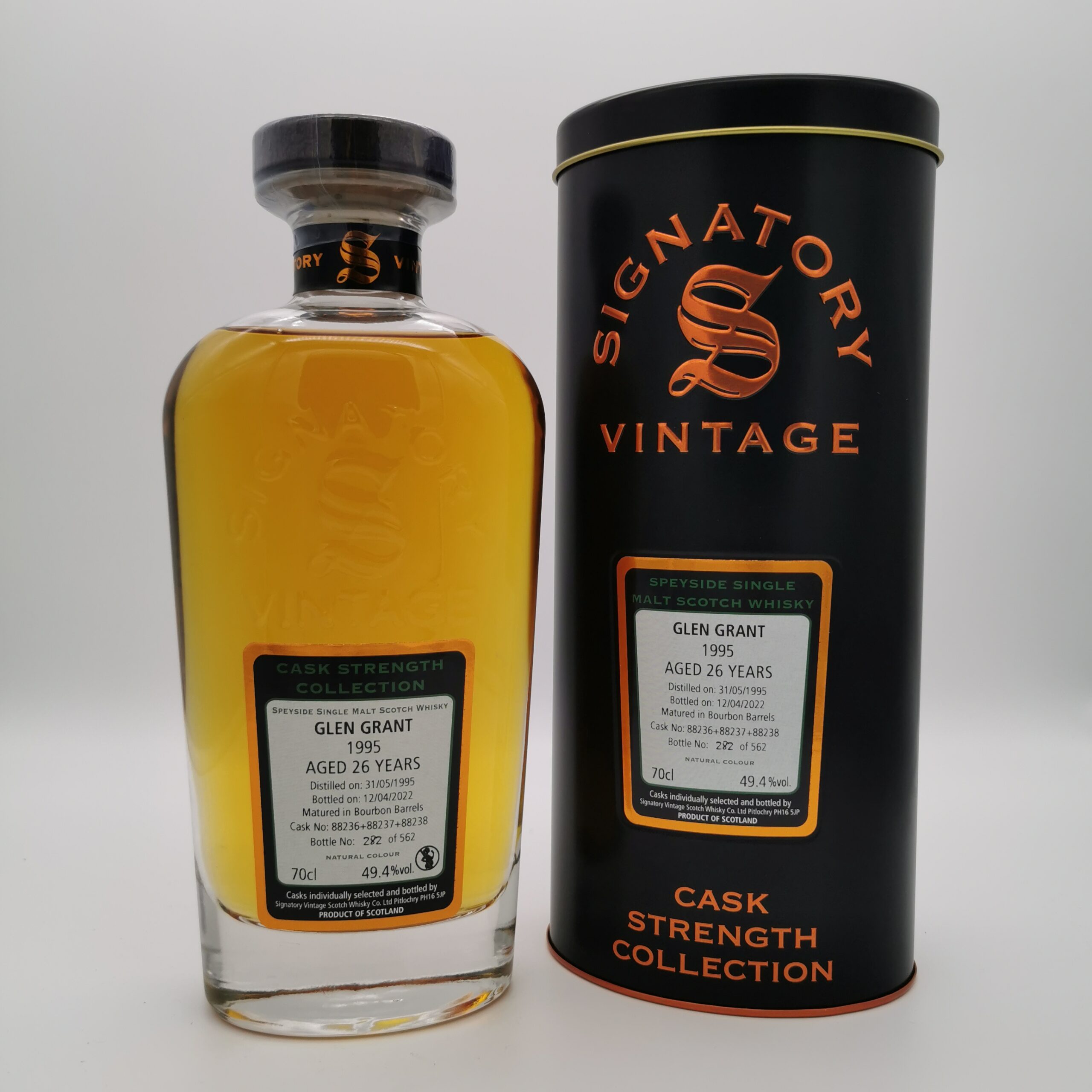 Glen Grant 26 Jahre 1995/2022 Bourbon Barrel #88236+88237+88238 -Signatory Vintage- 49,4%vol. 0,7L – Bild 2