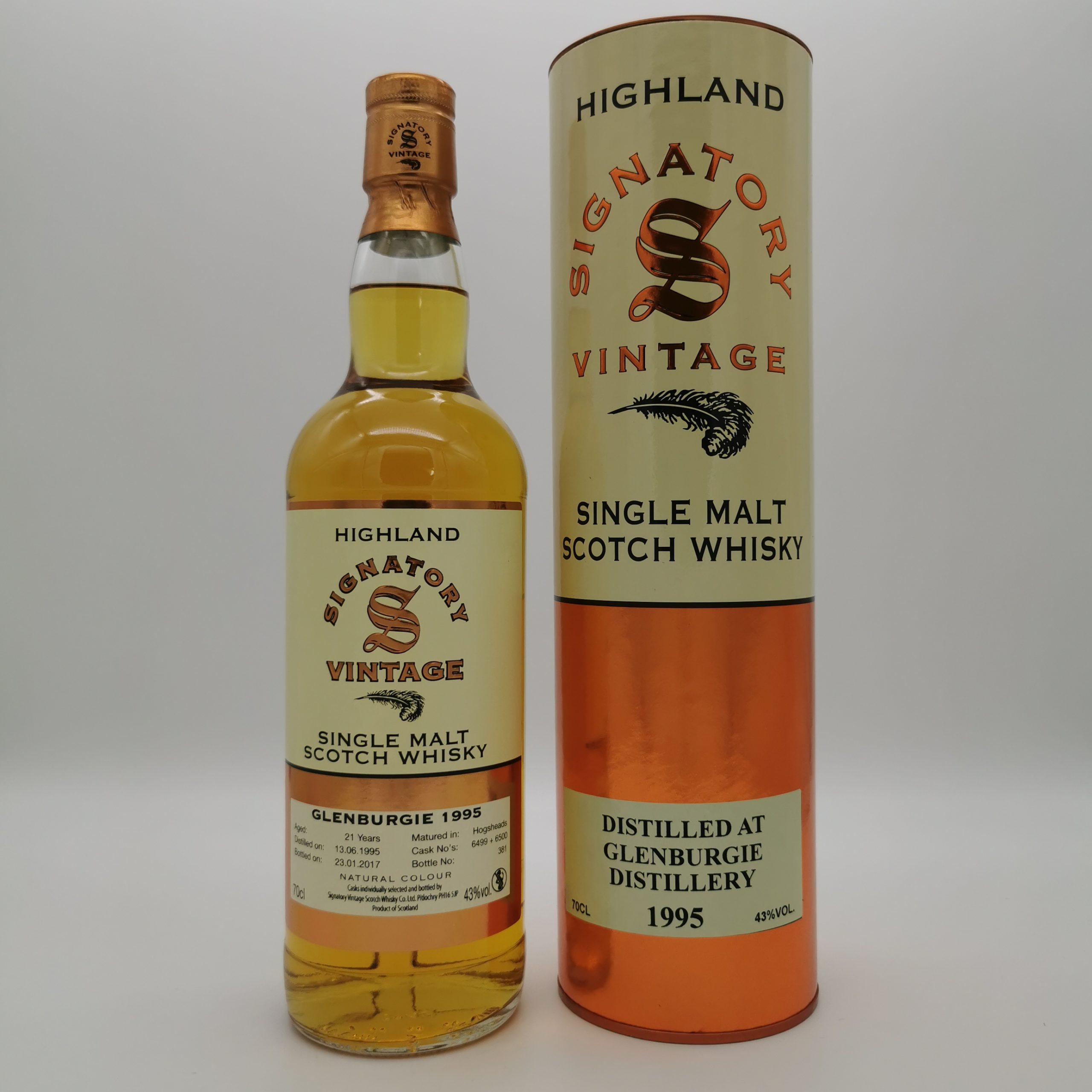 Glenburgie 21 Jahre 1995/2017 Hogsheads #6499+6500 -Signatory Vintage- 43% 0,7L