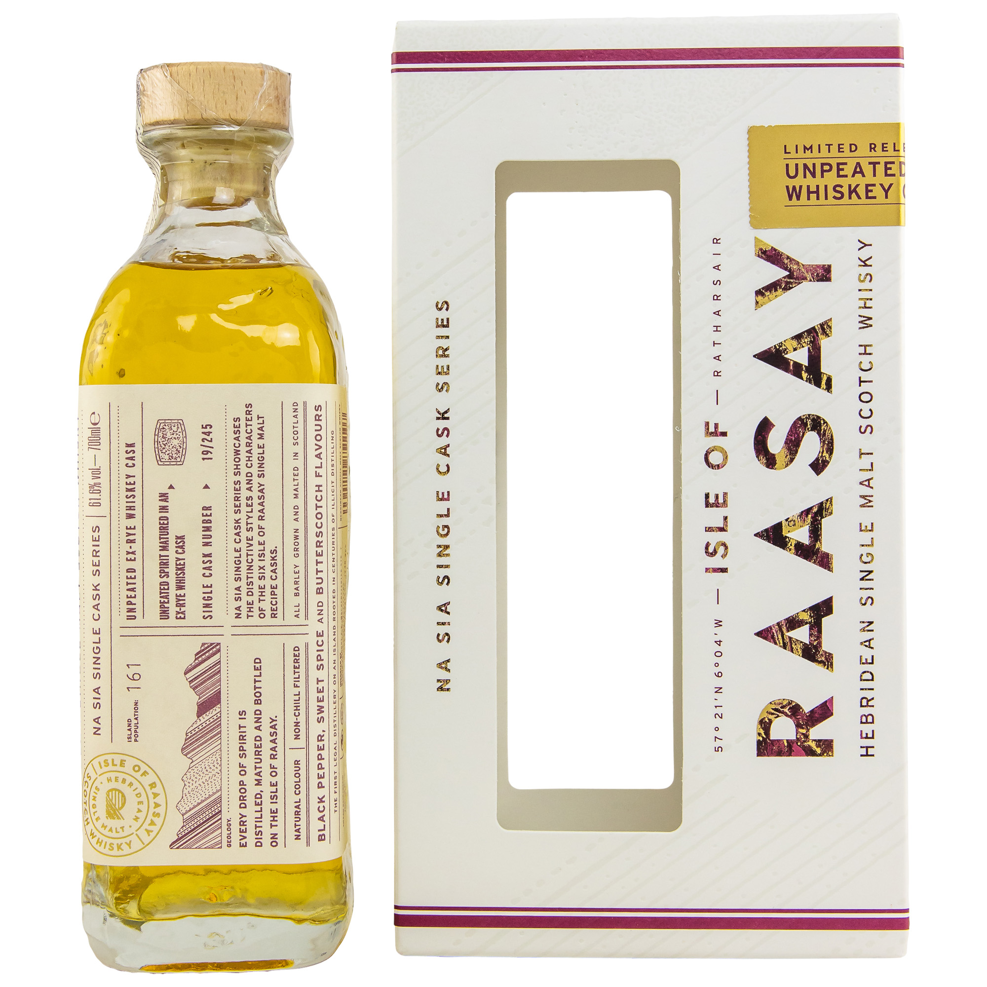 Isle of Raasay Unpeated First Fill Rye Whiskey Cask #19/245 61,6%vol. 0,7L – Bild 4