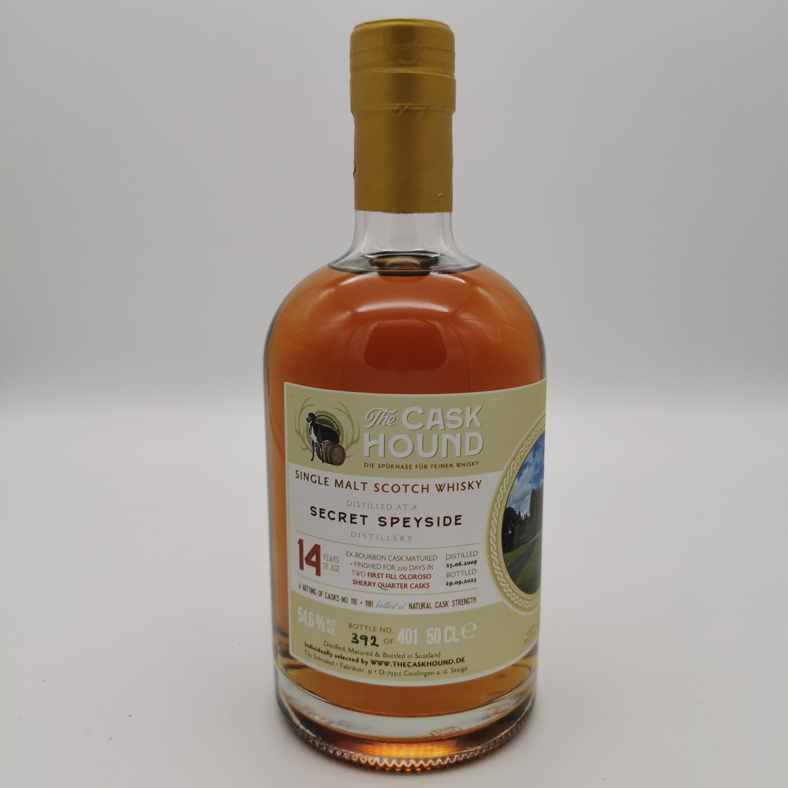 Secret Speyside 14 Jahre 2009/2023 Oloroso-Quarter-Casks-Finish -The Caskhound- 54,6%vol. 0,5L