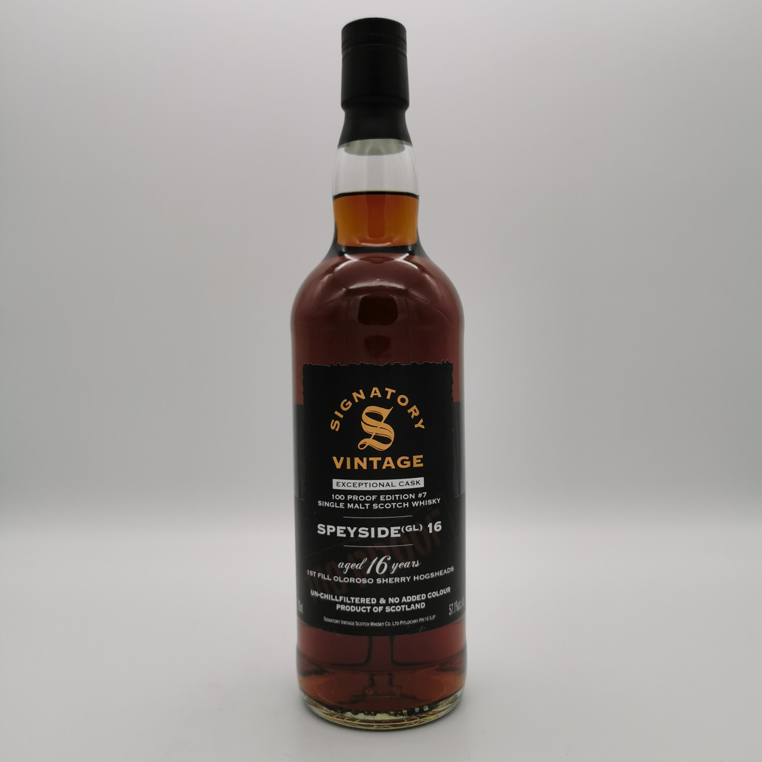 Speyside (GL) 16 Jahre 1st Fill Oloroso Butt 100 Proof Exceptional Cask Edition #7 -Signatory Vintage- 57,1%vol. 0,7L – Bild 2
