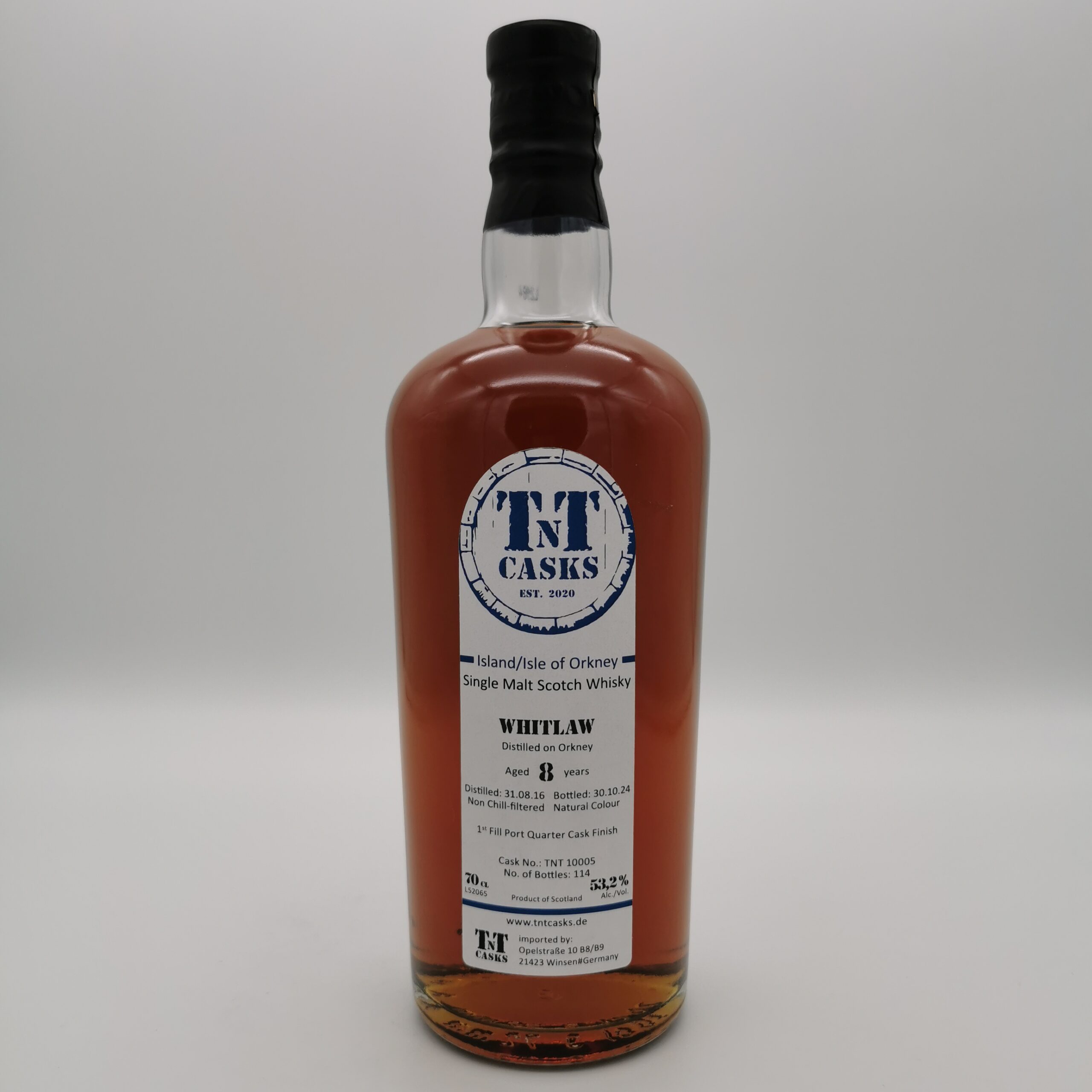 Whitlaw 8 Jahre 2016/2024 First Fill Port Quarter Cask #10005 -TNT Casks- 53,2%vol. 0,7L