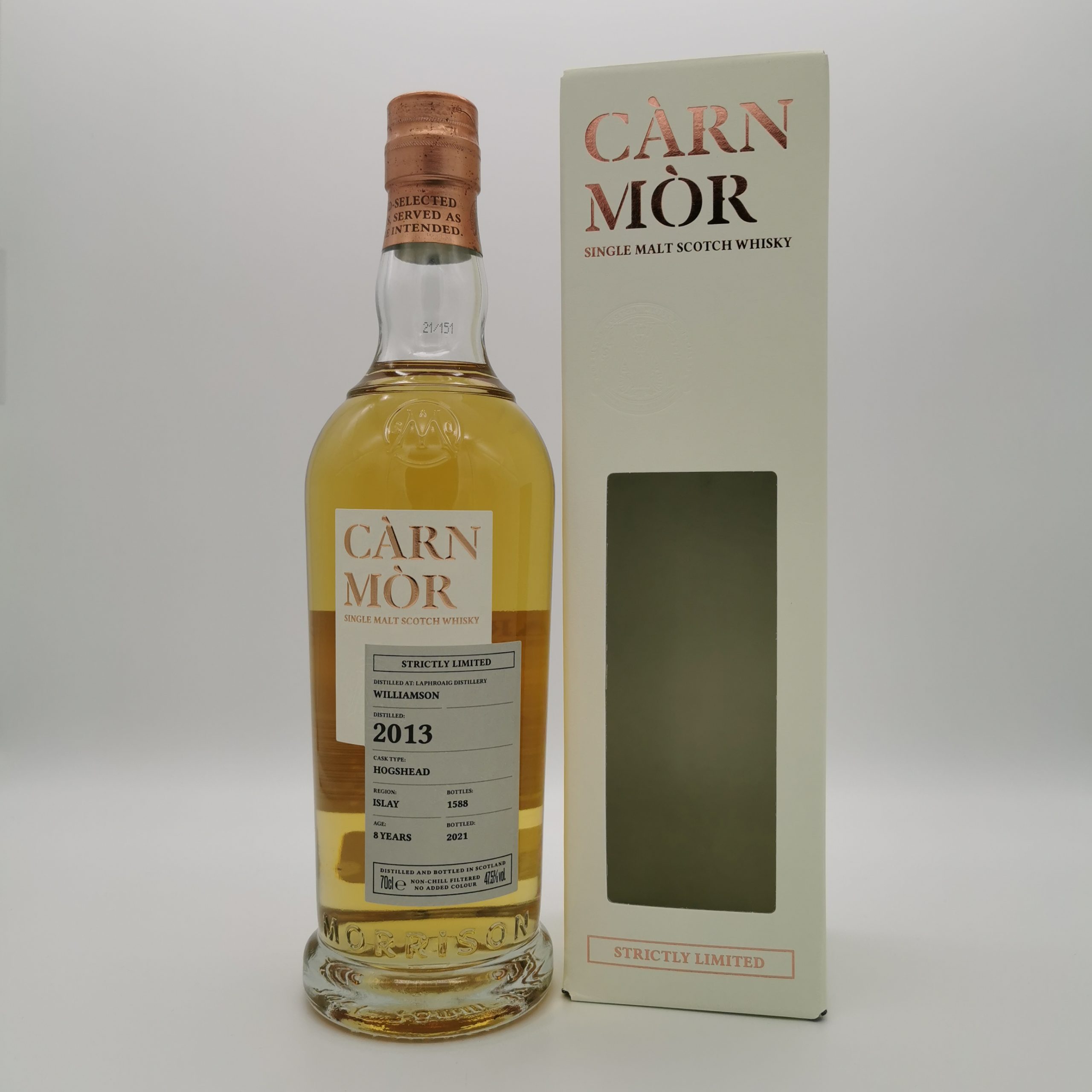 Williamson 8 Jahre 2013/2021 Hogsheads Strictly Limited -Carn Mor- 47,5%vol. 0,7L