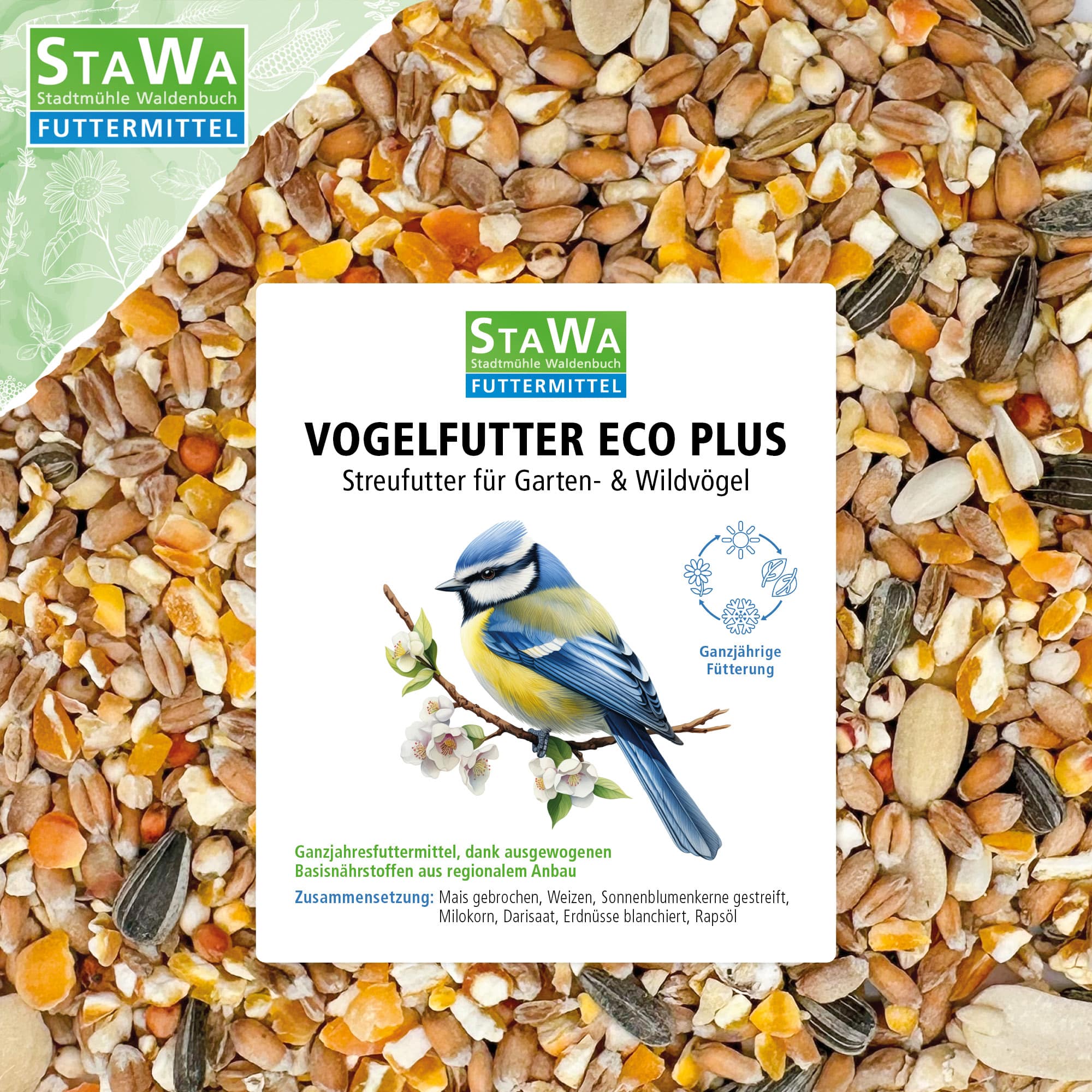 StaWa Vogelfutter Eco Plus 25 kg | Streufutter für Gartenvögel und Wildvögel | Ganzjahresfutter – Bild 6